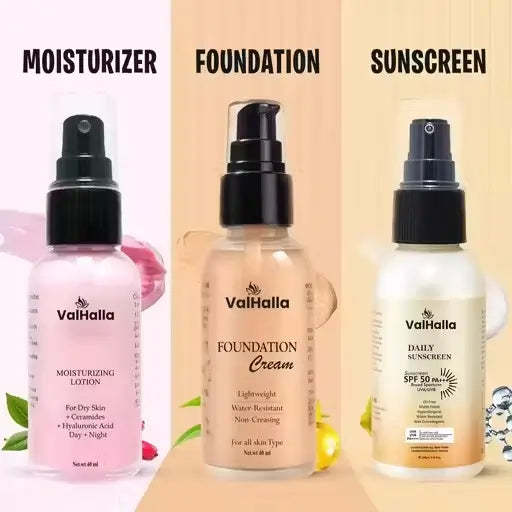 Complete Sun Care Trio Set – Sunscreen, Foundation & Moisturizer ( default, Standard )