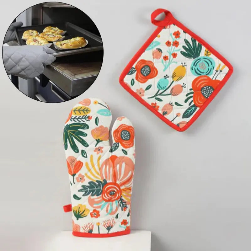 Professional Cotton Oven Mitt gloves ( default, Standard ).