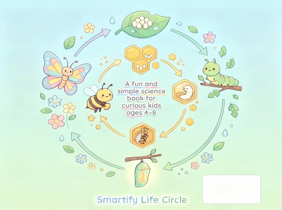 Butterfly and Bee Life Cycles for Kids | Nature Science Book Ages 4-8: Discover How Butterflies and Bees Grow, Change, and Help