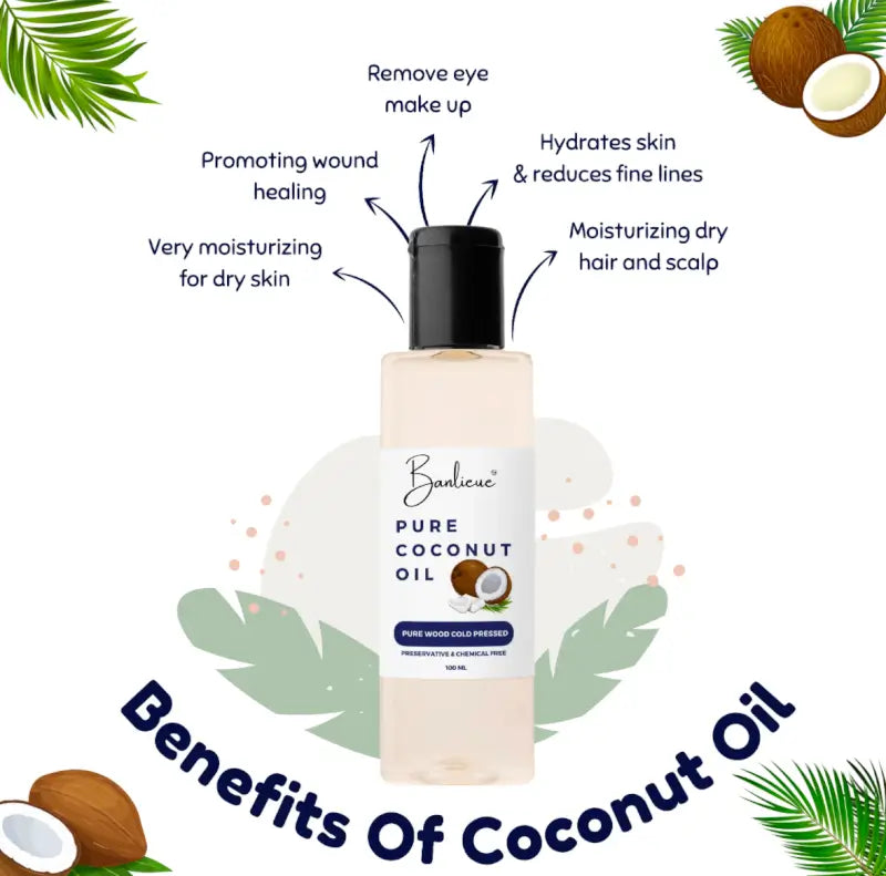 Virgin Cold-Pressed Coconut Oil 100% Pure | For Haircare & Skincare 100ml ( default, 100ml )