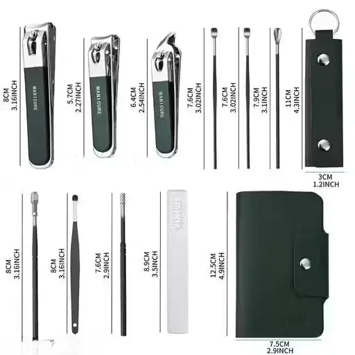 10-in-1 Stainless Steel Nail Clipper & Ear Cleaner Set ( default, Standard )