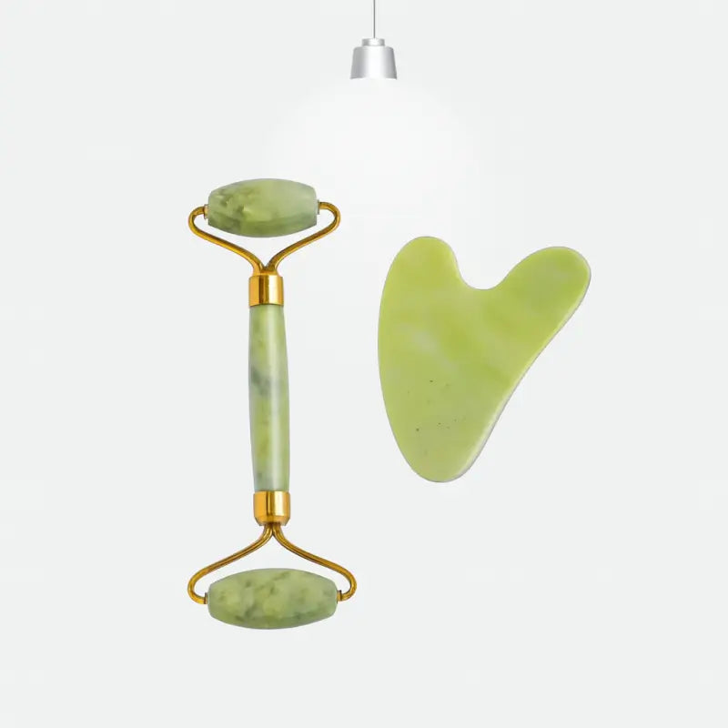 Gua Sha Stone and Anti Aging Jade Roller Massager for Face Massage Natural Face Skincare Massager & Face Roller Massager for Women | Face Shaper Jade Roller and Gua Sha Set for Glowing Skin.