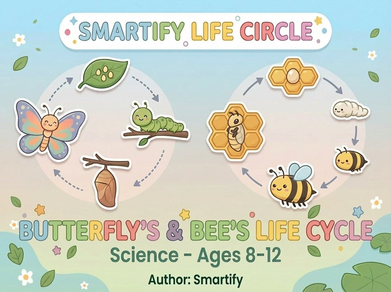 Butterfly and Bee Life Cycles for Kids | Nature Science Book Ages 8=12: Discover How Butterflies and Bees Grow, Change, and Help