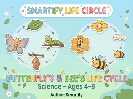 Educated Video: Butterfly and Bee Life Cycles for Kids | Nature Science Book Ages 4-8