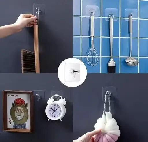 Self Adhesive Transparent Wall Hook (10 Pack) ( default, 10 )