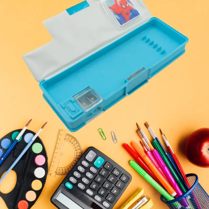 Cartoon Multi-functional Geometry Box with Calculator & Double Sharpener ( default, Standard ).