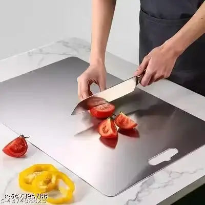 Stainless Steel Chopping Board for Kitchen – Heavy-Duty Cutting Board for Vegetables, Fruits, Meats (31 x 21 cm). ( default, Standard ).