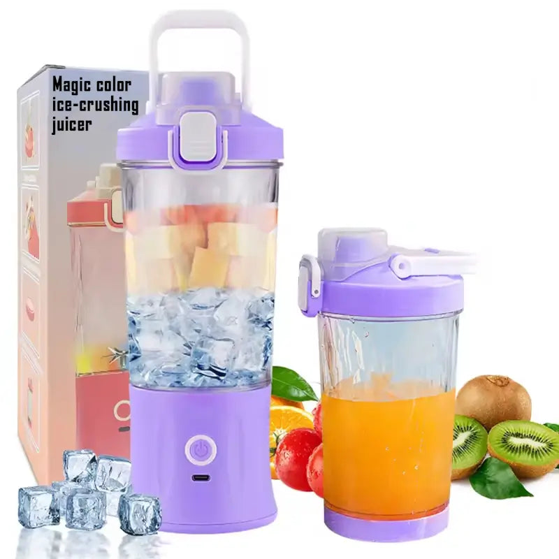 Electric Crusher Juicer With Multicolor Light, 8 Blades (600 ML / Multicolor) ( multicolor, Standard ).