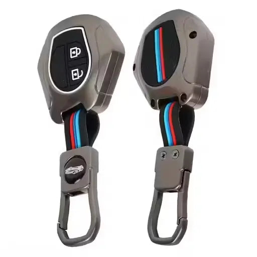 Premium Metal Key Cover Compatible for Suzuki Swift & More ( grey, OS )