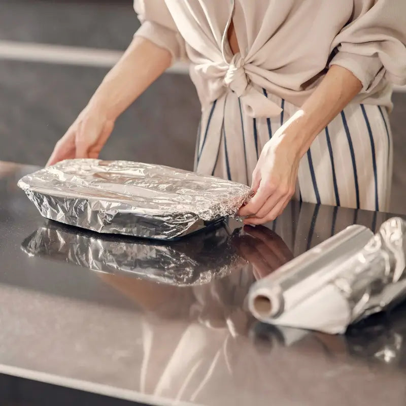 Heavy Duty Non-Stick Aluminum Foil Roll (10m x 300mm) Ideal for Baking, Grilling, and Food Storage ( default, Standard ).