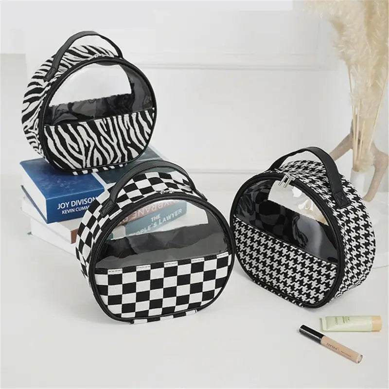 Makeup Bag Cosmetic Organizer Toiletry Storage Pouch (Black/White) ( default, OneSize )