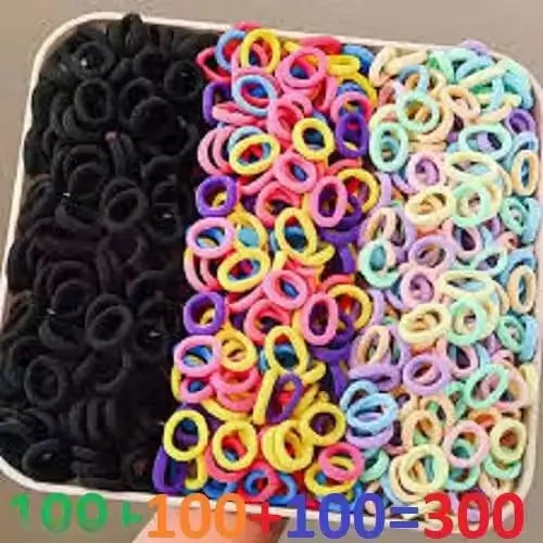 Colorful Fabric Hair Ties Set (300 pcs) – Multicolor Hair Accessories ( default, Standard )