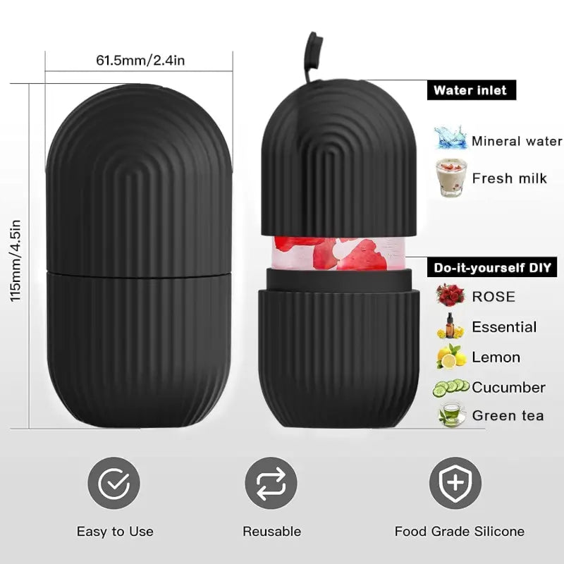 Face ice roller | Ice Roller For Face | Ice roller for face massager | Face Ice Treatment Reduce Face swelling and under eye puffiness (Black) ( black, Standard ).