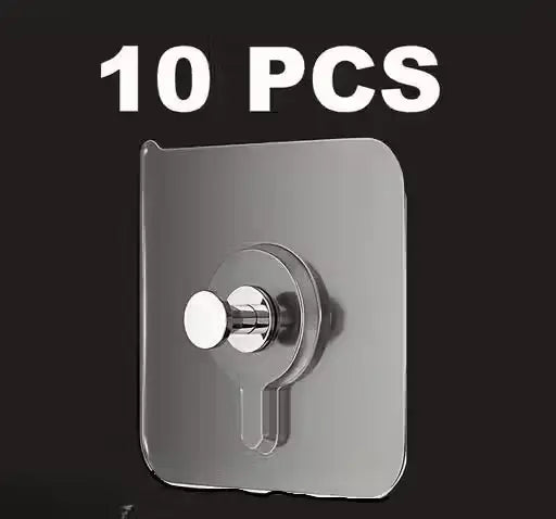 Self Adhesive Transparent Wall Hook (10 Pack) ( default, 10 )