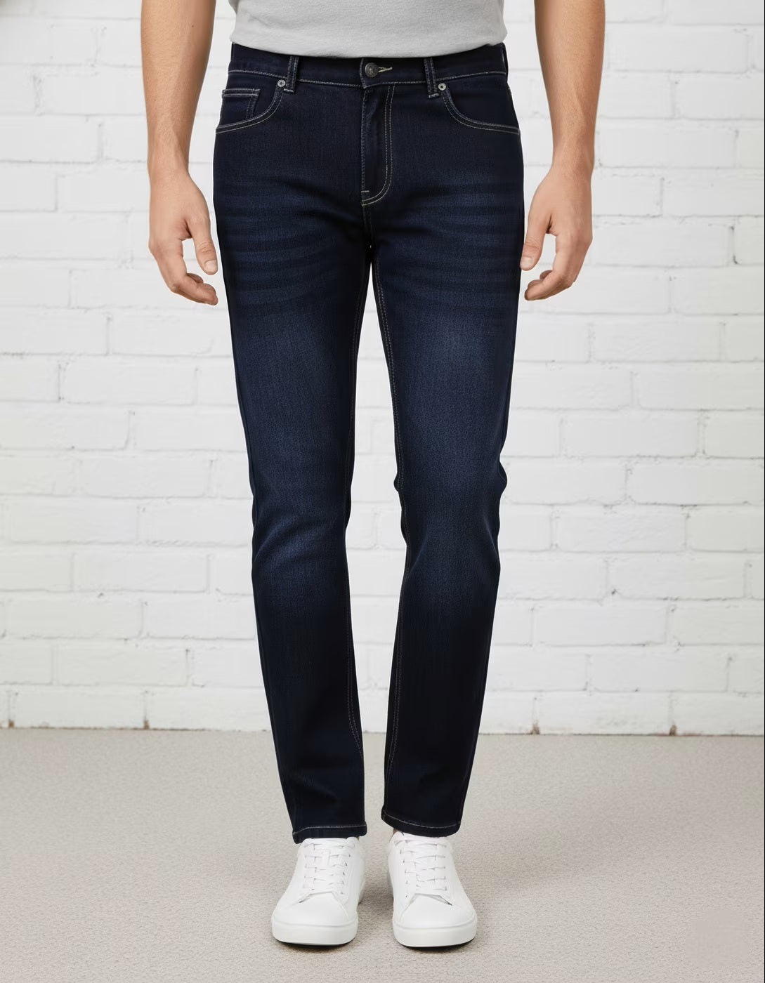 Ankle Length Fly With Button Closure Mid Wash Jeans