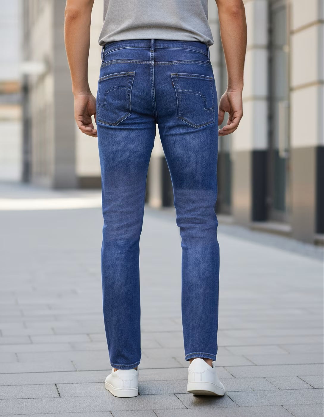 Ankle Length Fly With Button Closure Mid Wash Jeans
