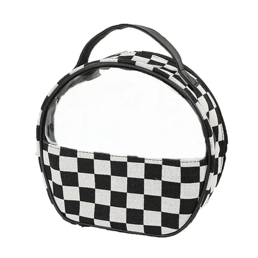 Makeup Bag Cosmetic Organizer Toiletry Storage Pouch (Black/White) ( default, OneSize )