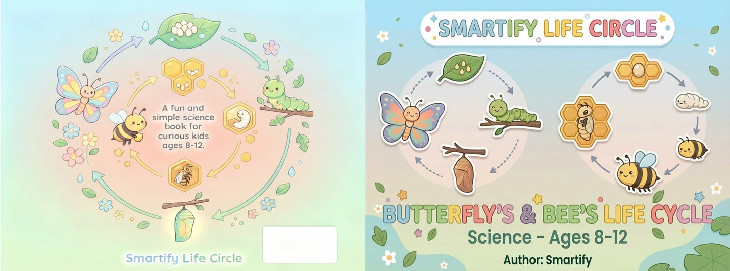 Butterfly and Bee Life Cycles for Kids | Nature Science Book Ages 8=12: Discover How Butterflies and Bees Grow, Change, and Help
