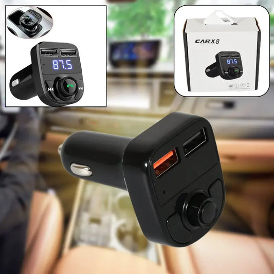 CAR-X8 Bluetooth FM Transmitter Kit with Dual USB Fast Charger ( default, Standard ).