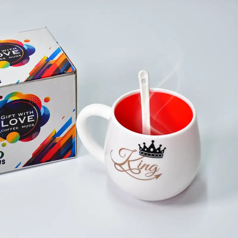 Multi design coffee Mug With Spoon and box packing. Ceramic Mugs to Gift your Best Friend Tea Mugs Coffee Mugs Microwave Safe. ( default, Standard ).