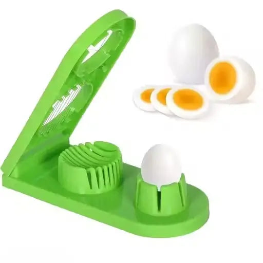 Rimoal 2 in 1 Egg Cutter and Slicer – Plastic Kitchen Tool (Green) ( green, OS )