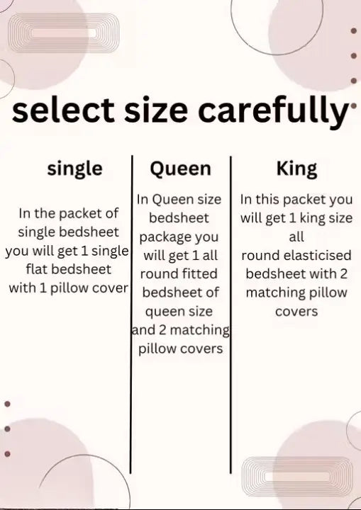 Floral Cotton Fitted Bedsheet – Single Size with 2 Pillow Covers ( default, Standard )