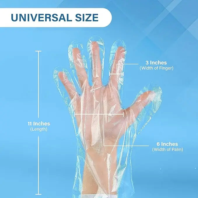 Biodegradable Food Grade Disposable Hand Gloves | Transparent & Disposable Gloves( 500 Pec In 1 Box) ( default, Standard )