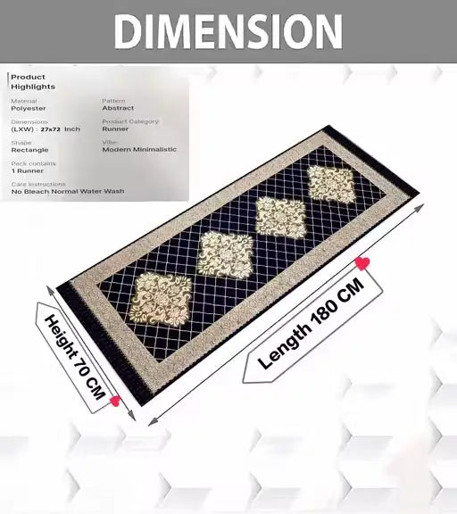 Polyester Bed Runner – Floral Design 27x72 Inches ( default, OS )