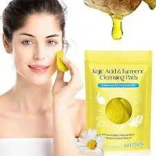 Kojic Acid & Turmeric Cleansing Pads – Deep Cleanse & Brighten Skincare Pads ( yellow, Free Size ).