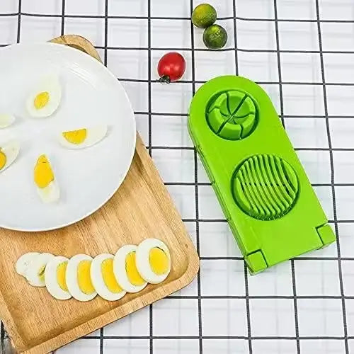 Rimoal 2 in 1 Egg Cutter and Slicer – Plastic Kitchen Tool (Green) ( green, OS )
