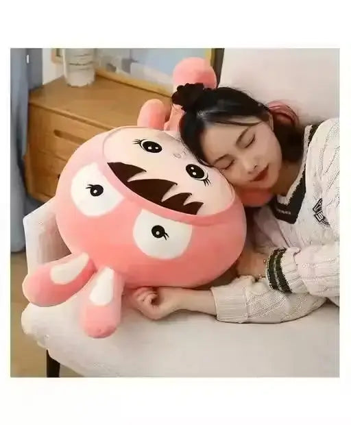 Stuffed Doll with Bunny Cap – Pink Plush Toy for Kids and Girls ( default, OS )