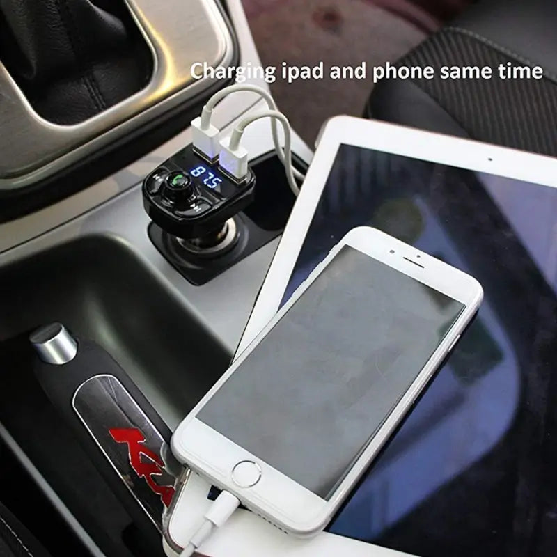 CAR-X8 Bluetooth FM Transmitter Kit with Dual USB Fast Charger ( default, Standard ).