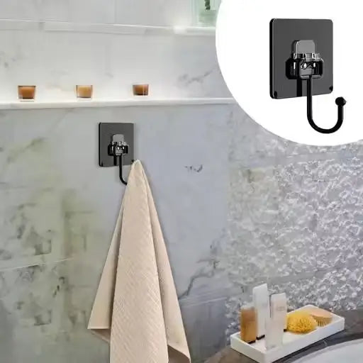 10PC Self Adhesive Wall Sticker Hooks – Stainless Steel, No-Drill ( default, Standard )