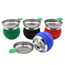 Silicone Metal Hookah Bowl Narguile Shisha Charcoal Holder Smoking Accessories