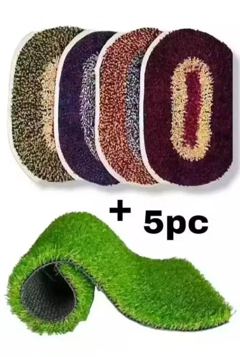 5pc Premium Cotton Doormats Combo – 31x51 cm ( default, Standard )