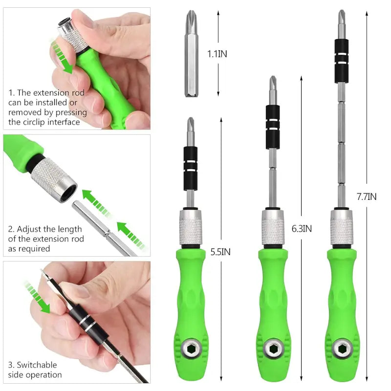 32-in-1 Mini Screwdriver Bits Set with Magnetic Flexible Extension Rod ( default, Standard ).