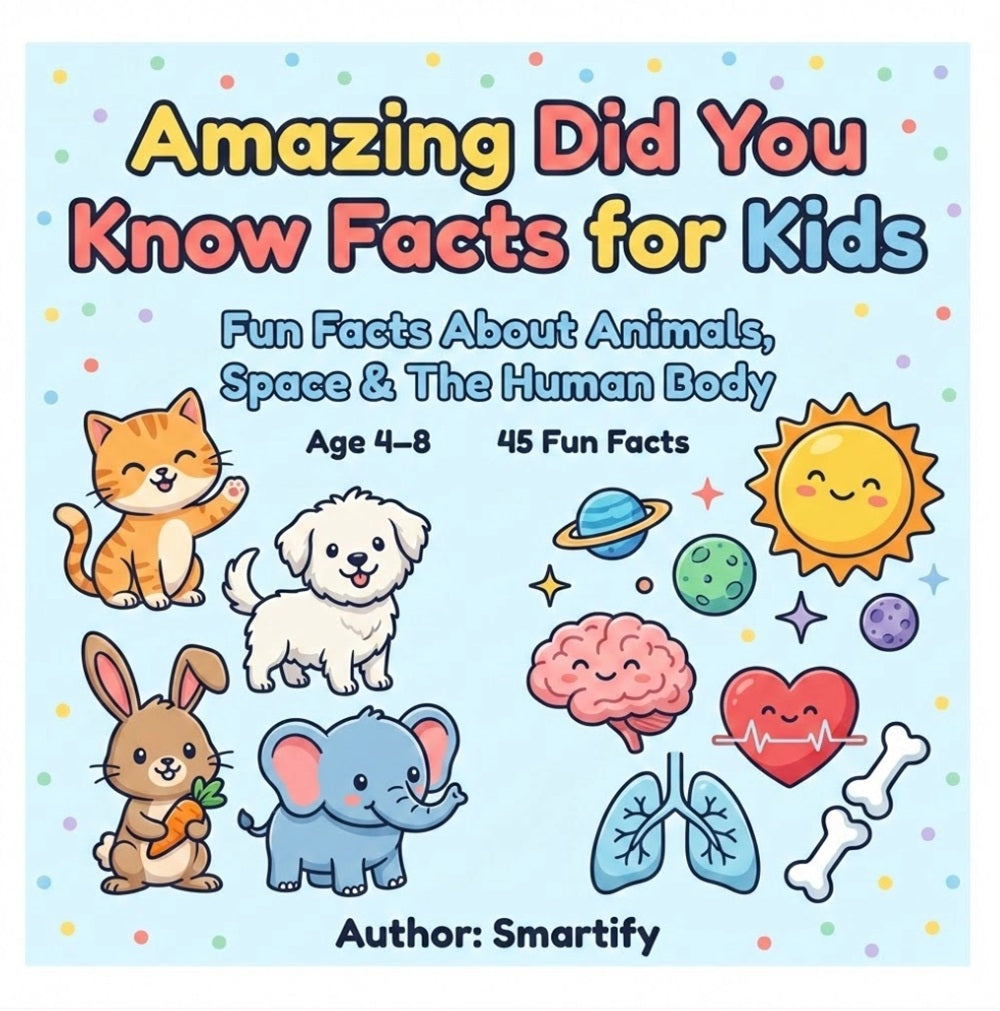 Fun Science Facts for Kids: Animals, Space & the Human Body : Did You Know Facts for Curious Kids: Educational Facts About Animals, Space, and the Human Body for Ages 4-8