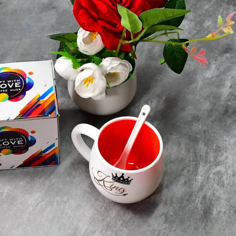 Multi design coffee Mug With Spoon and box packing. Ceramic Mugs to Gift your Best Friend Tea Mugs Coffee Mugs Microwave Safe. ( default, Standard ).