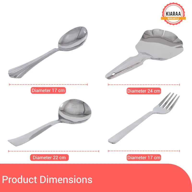 KIARAA 61 PIECE STAINLESS STEEL DINNER SET ( default, Free Size )