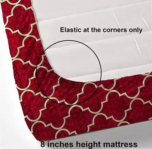 Cotton Checked Fitted Bedsheet – Single Size ( default, Single )