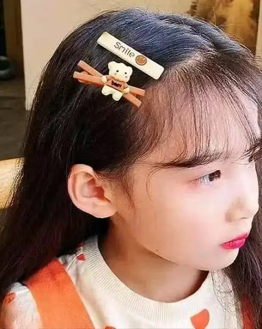 14 Pc Teddy Bow Hair Clips – Small Multicolor Rubber Clips ( default, Standard )