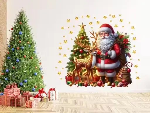 Hetshree Decor Santa Claus Christmas Decoration Wall Sticker for Home Living Room ( default, OS )