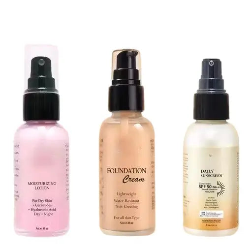 Complete Sun Care Trio Set – Sunscreen, Foundation & Moisturizer ( default, Standard )