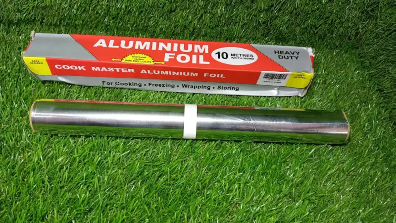 Heavy Duty Non-Stick Aluminum Foil Roll (10m x 300mm) Ideal for Baking, Grilling, and Food Storage ( default, Standard ).