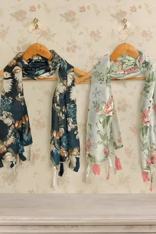 Printed Chiffon Stoles – Pack of 2 Stylish Scarves ( default, Standard )