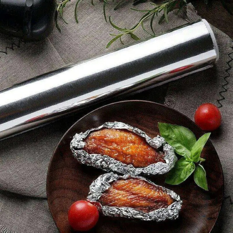 Heavy Duty Non-Stick Aluminum Foil Roll (10m x 300mm) Ideal for Baking, Grilling, and Food Storage ( default, Standard ).