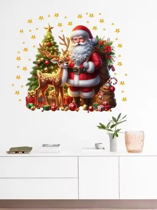 Hetshree Decor Santa Claus Christmas Decoration Wall Sticker for Home Living Room ( default, OS )