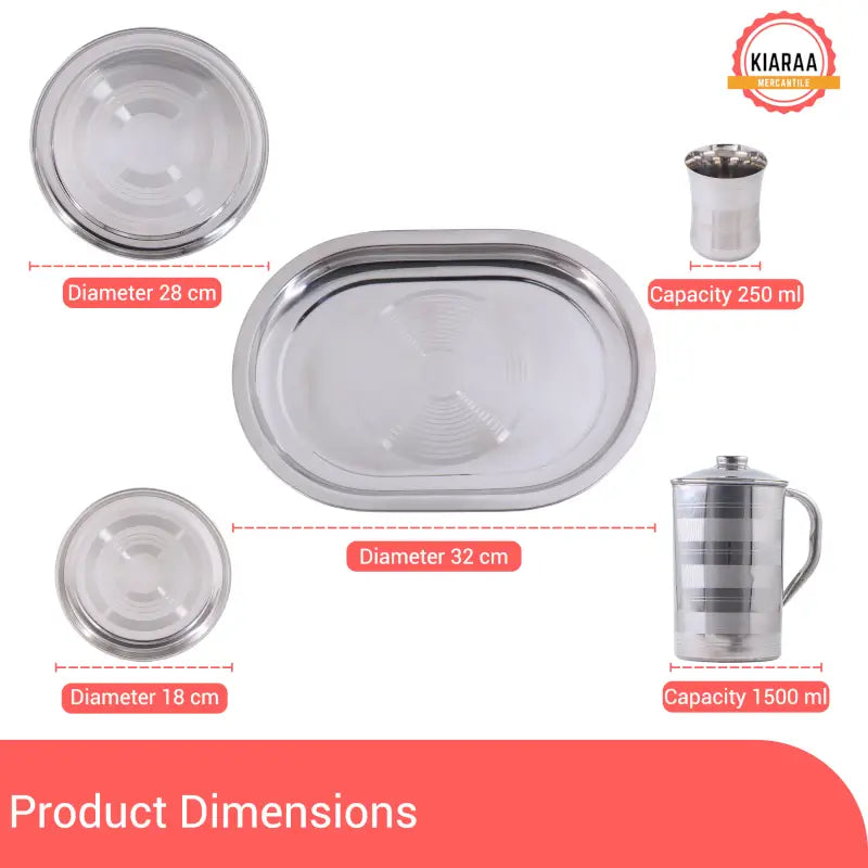 KIARAA 61 PIECE STAINLESS STEEL DINNER SET ( default, Free Size )