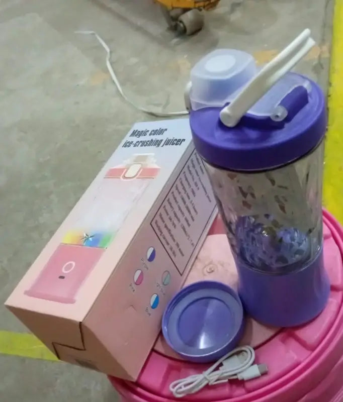 Electric Crusher Juicer With Multicolor Light, 8 Blades (600 ML / Multicolor) ( multicolor, Standard ).