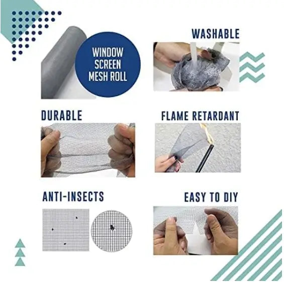 Mosquito Net for Window – Fiber Glass Mesh 5/4 feet Grey 200GSM Pack of 1 ( default, OS )